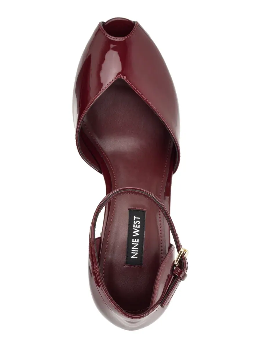 Босоножки на высокой платформе и каблуке-столбике Keela Nine West — изображение 4 из 5, винный