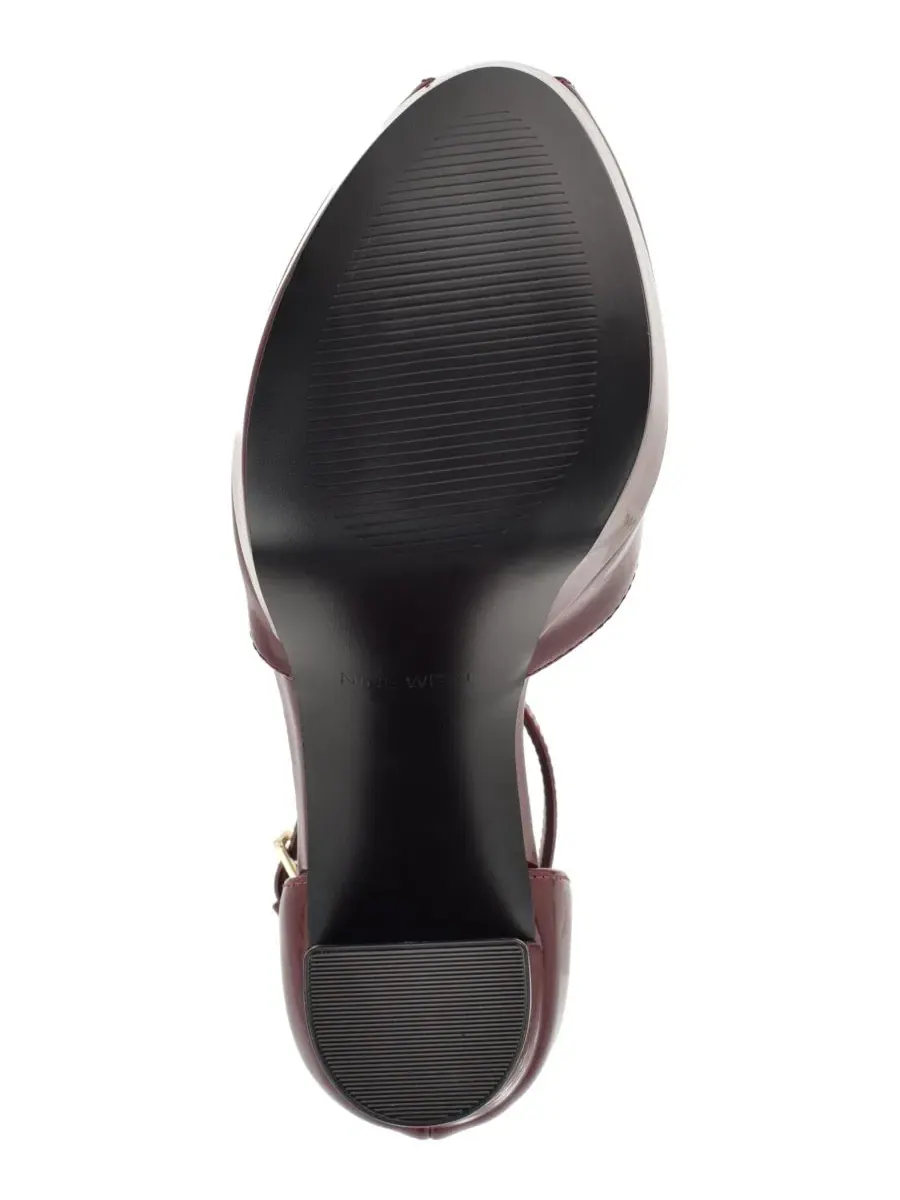Босоножки на высокой платформе и каблуке-столбике Keela Nine West — изображение 5 из 5, винный