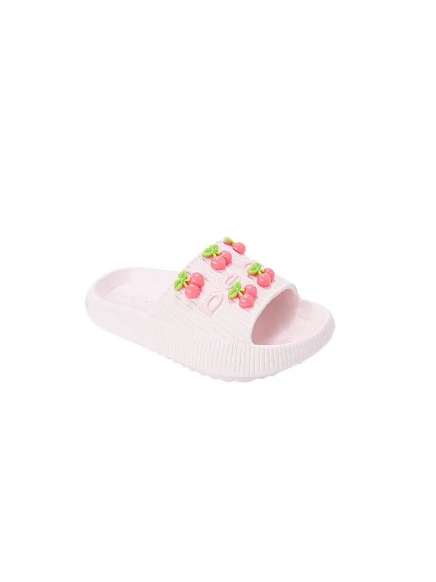 Сандалии-слайды с вишневыми шармами Bebe — изображение 1 из 7, розовый