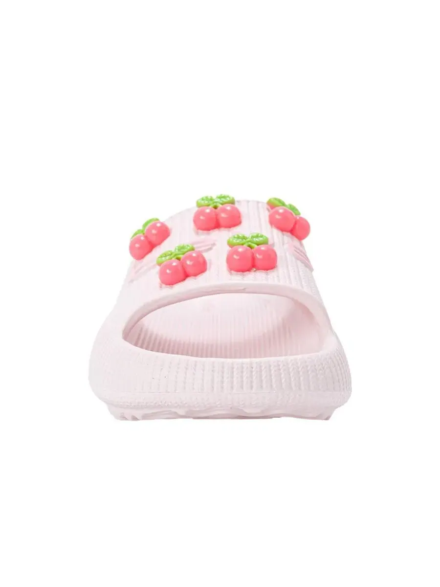 Сандалии-слайды с вишневыми шармами Bebe — изображение 4 из 7, розовый