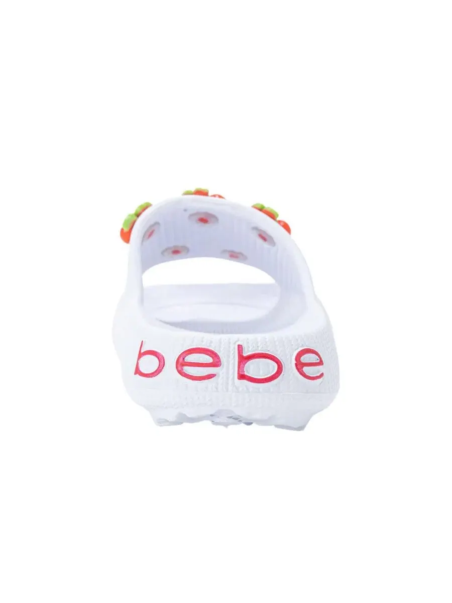 Сандалии-слайды с вишенками Bebe — изображение 3 из 7, белый