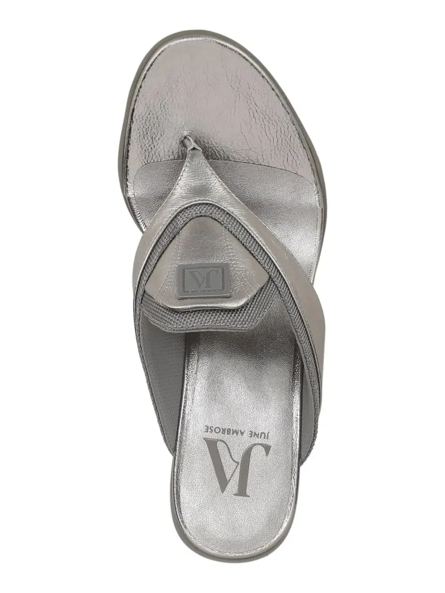 Босоножки-слайды на каблуке Ravyn x June Ambrose Naturalizer, Pewter Metallic Leather/Mesh — изображение 5 из 8