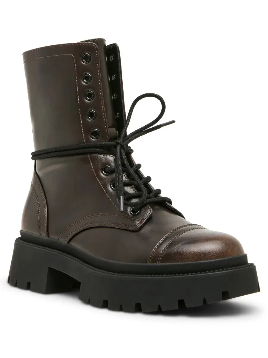 Ботинки-челси Ariella Lace-Up Lug Combat Madden Girl — изображение 1 из 7, коричневый