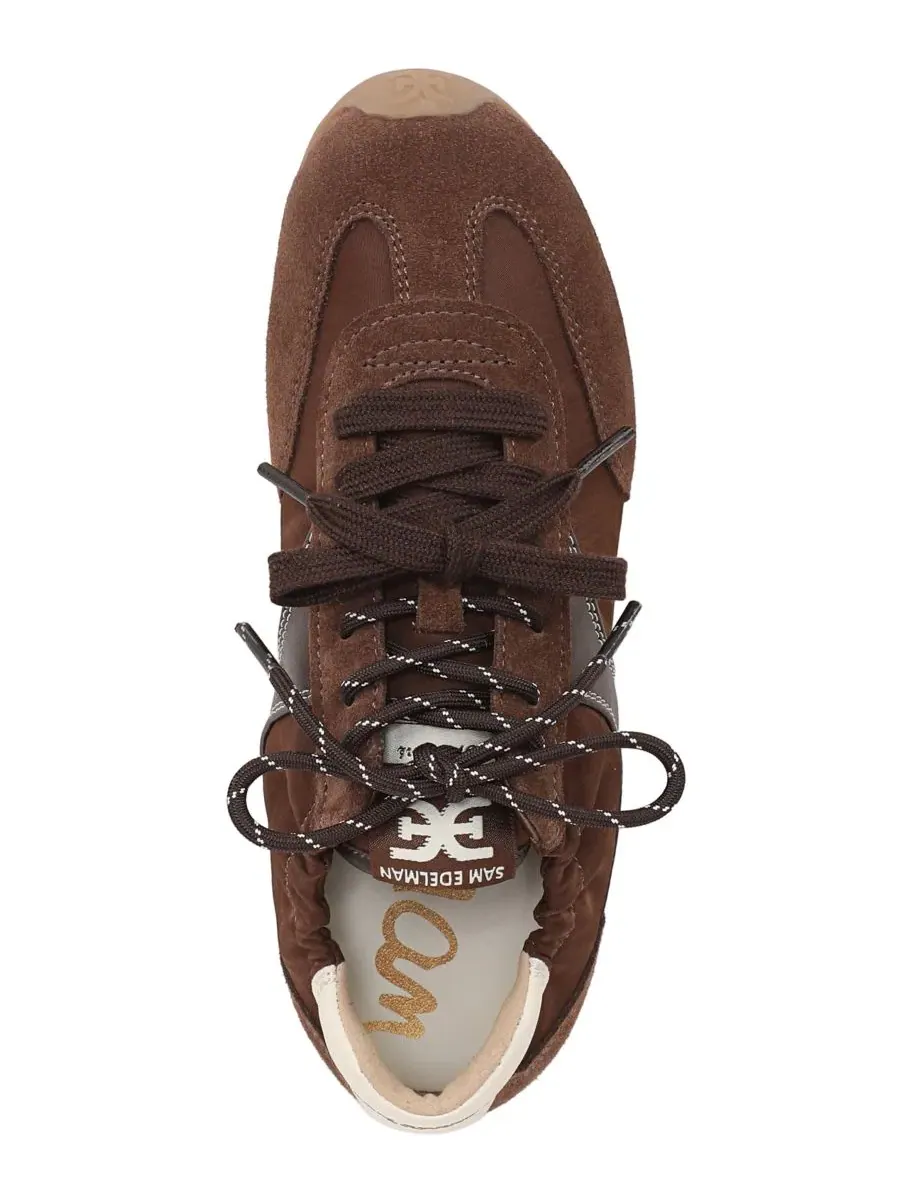 Кроссовки женские с круглым носком и шнуровкой Ivanna Lace-Up Sneaker Sam Edelman — изображение 4 из 5, коричневый