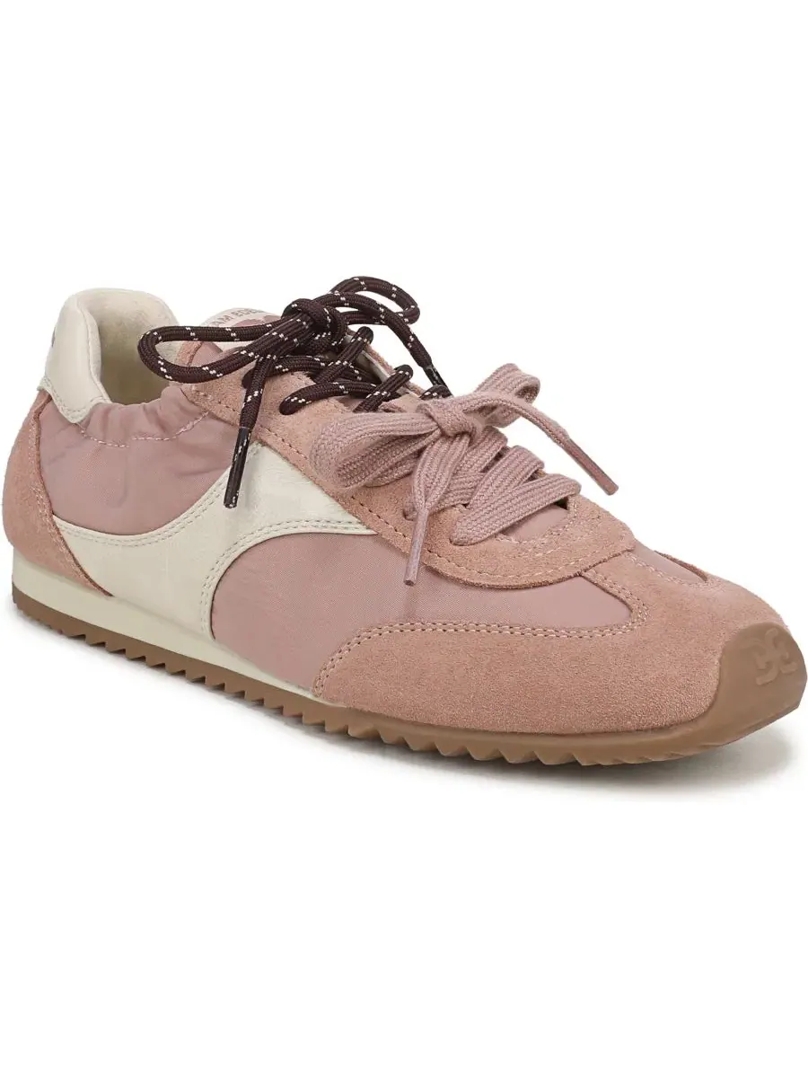 Кроссовки женские с круглым носком и шнуровкой Ivanna Lace-Up Sneaker Sam Edelman, Brit Blush Suede