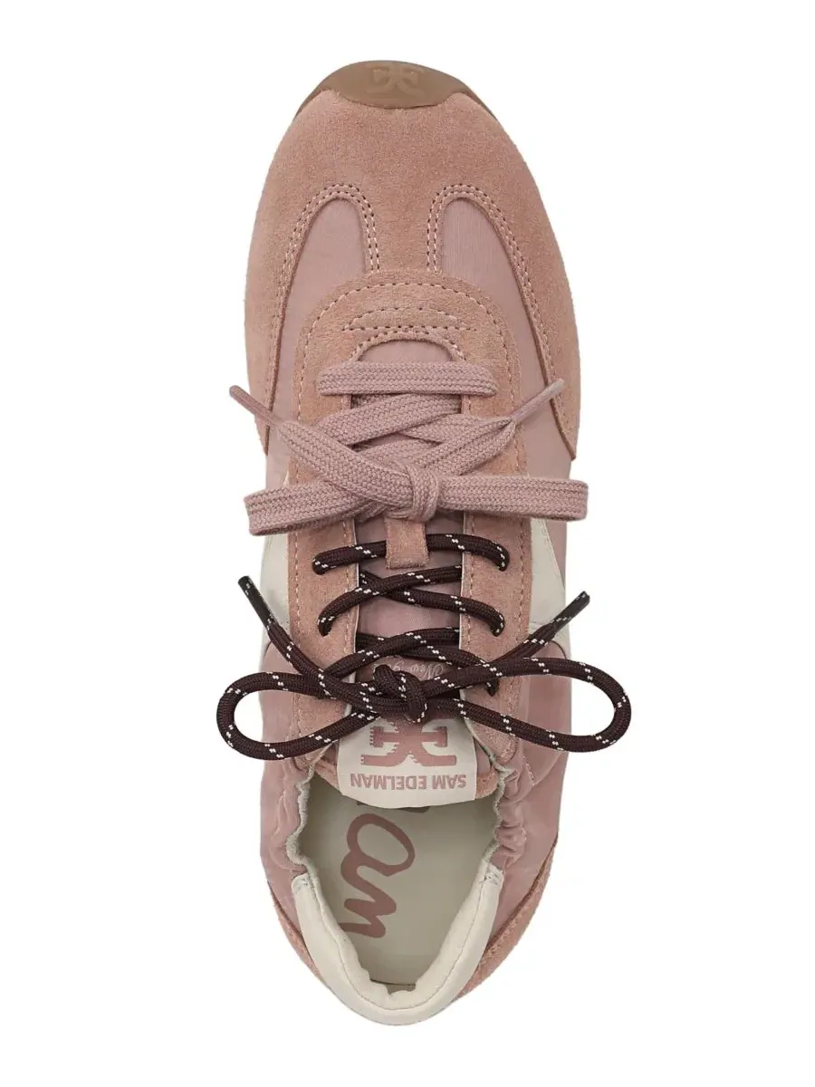 Кроссовки женские с круглым носком и шнуровкой Ivanna Lace-Up Sneaker Sam Edelman, Brit Blush Suede — изображение 4 из 5