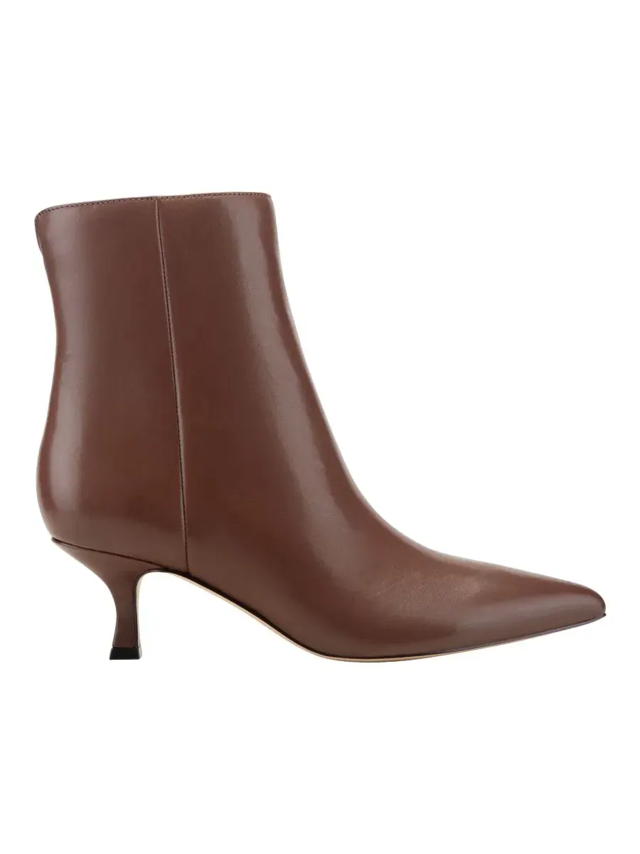 Ботильоны на каблуке-рюмочке Francy из кожи, Dark Natural Leather Marc Fisher LTD — изображение 2 из 5, темный