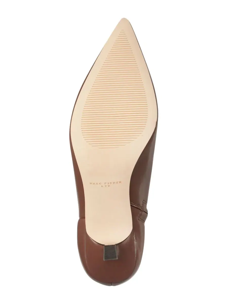 Ботильоны на каблуке-рюмочке Francy из кожи, Dark Natural Leather Marc Fisher LTD — изображение 5 из 5, темный