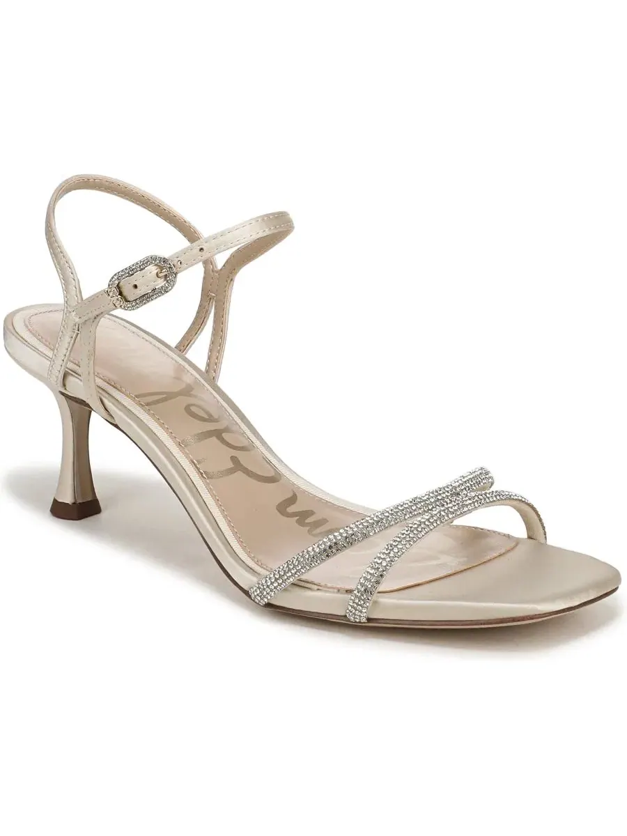 Босоножки на каблуке с открытым носком и стразовым декором Presley Glam Sam Edelman — изображение 1 из 5, слоновая кость