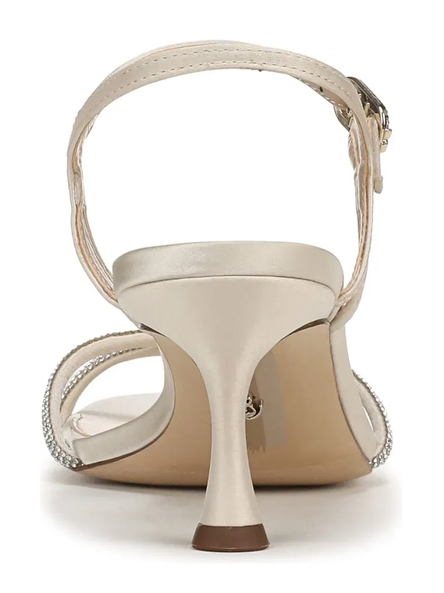 Босоножки на каблуке с открытым носком и стразовым декором Presley Glam Sam Edelman — изображение 3 из 5, слоновая кость