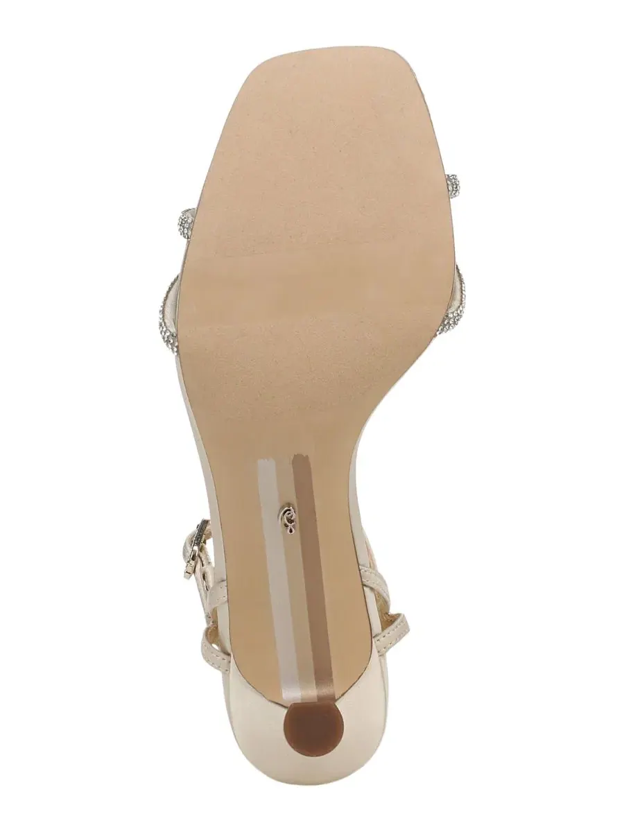 Босоножки на каблуке с открытым носком и стразовым декором Presley Glam Sam Edelman — изображение 5 из 5, слоновая кость