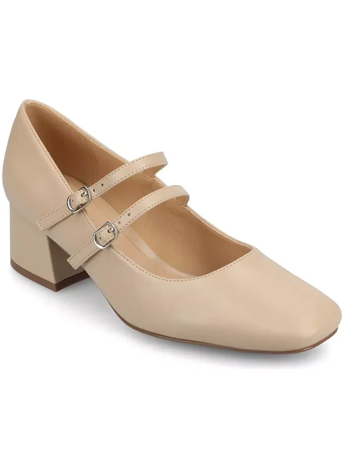 Женские туфли-лодочки Nally Double Strap Mary Jane Journee Collection — изображение 1 из 5, нудовый