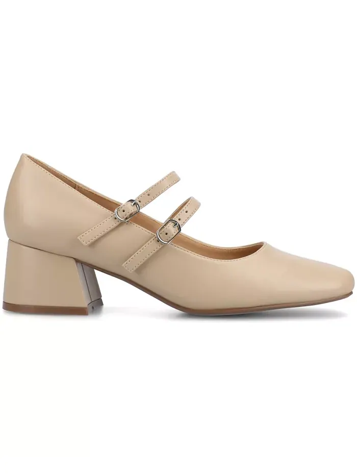 Женские туфли-лодочки Nally Double Strap Mary Jane Journee Collection — изображение 2 из 5, нудовый