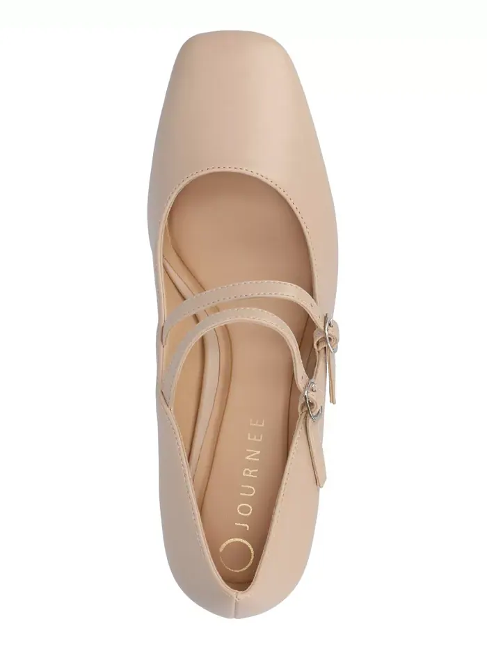 Женские туфли-лодочки Nally Double Strap Mary Jane Journee Collection — изображение 4 из 5, нудовый