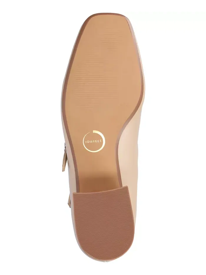 Женские туфли-лодочки Nally Double Strap Mary Jane Journee Collection — изображение 5 из 5, нудовый