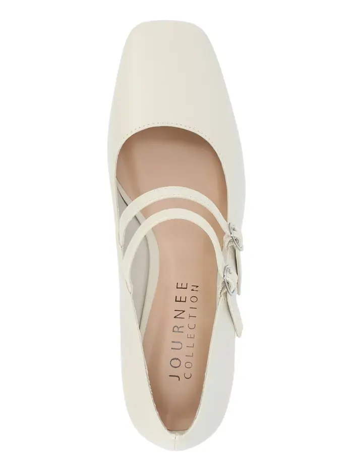 Женские туфли-лодочки Nally Double Strap Mary Jane Journee Collection — изображение 4 из 5, белый
