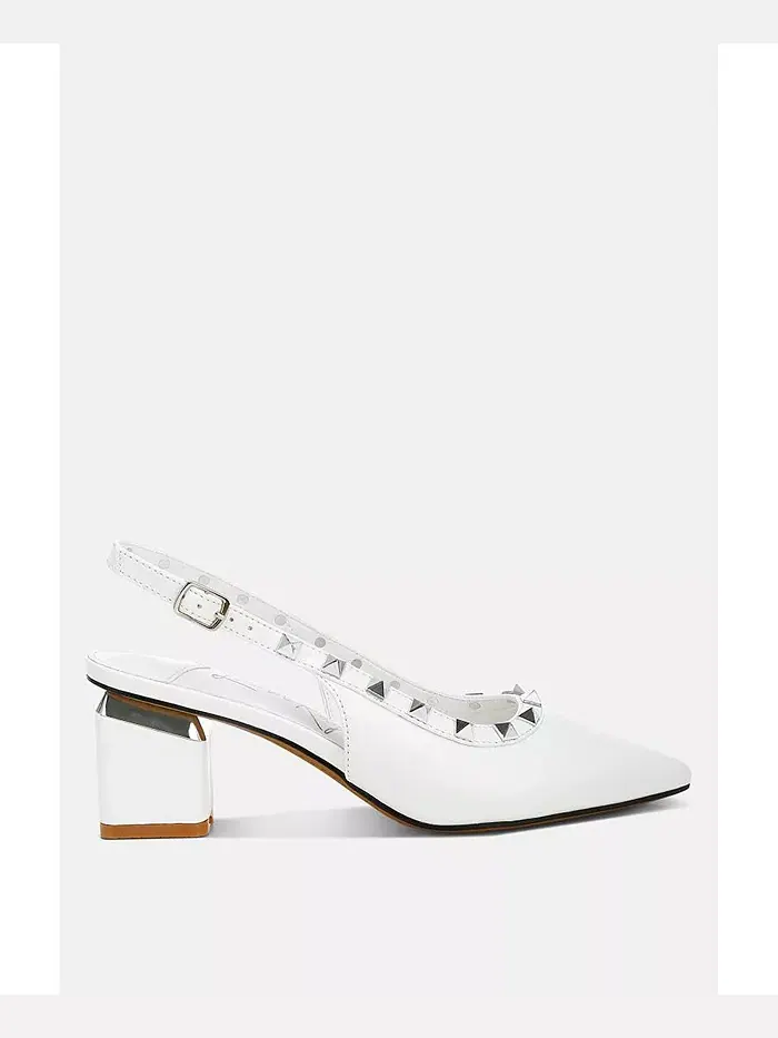 Сандалии Hiral Stud на шлейке с декоративными шипами London Rag — изображение 1 из 3, белый