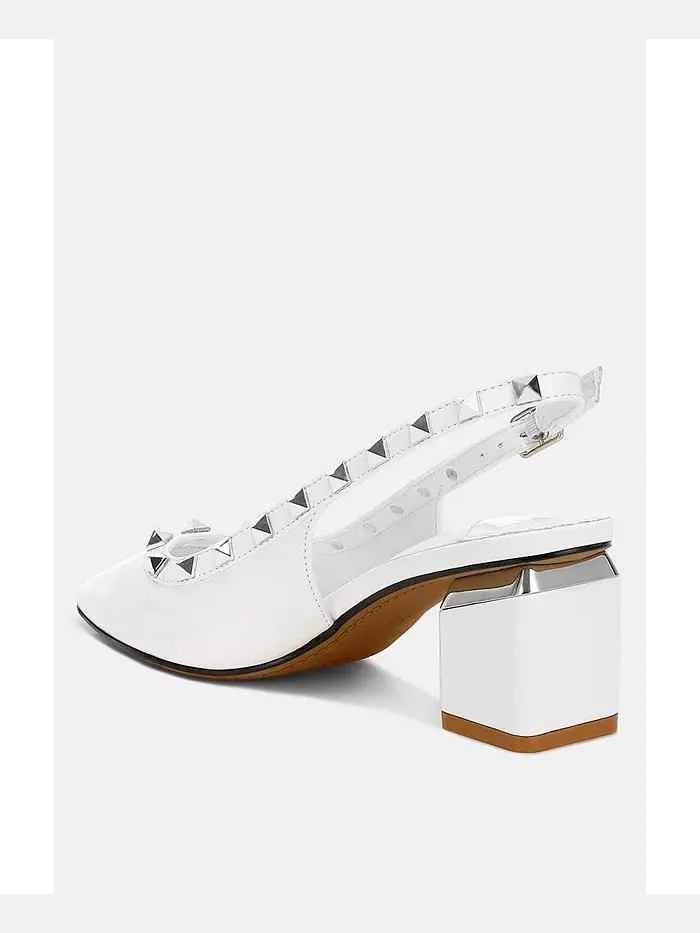 Сандалии Hiral Stud на шлейке с декоративными шипами London Rag — изображение 3 из 3, белый
