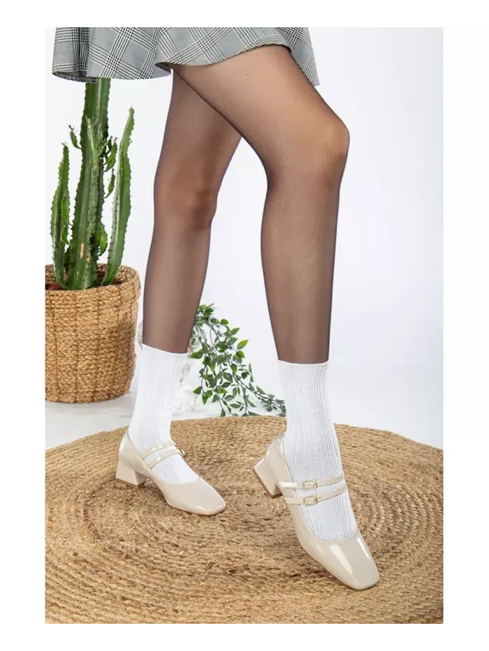 Туфли Lizbeth в стиле Mary Jane Forever & Always Shoes — изображение 4 из 8, бежевый