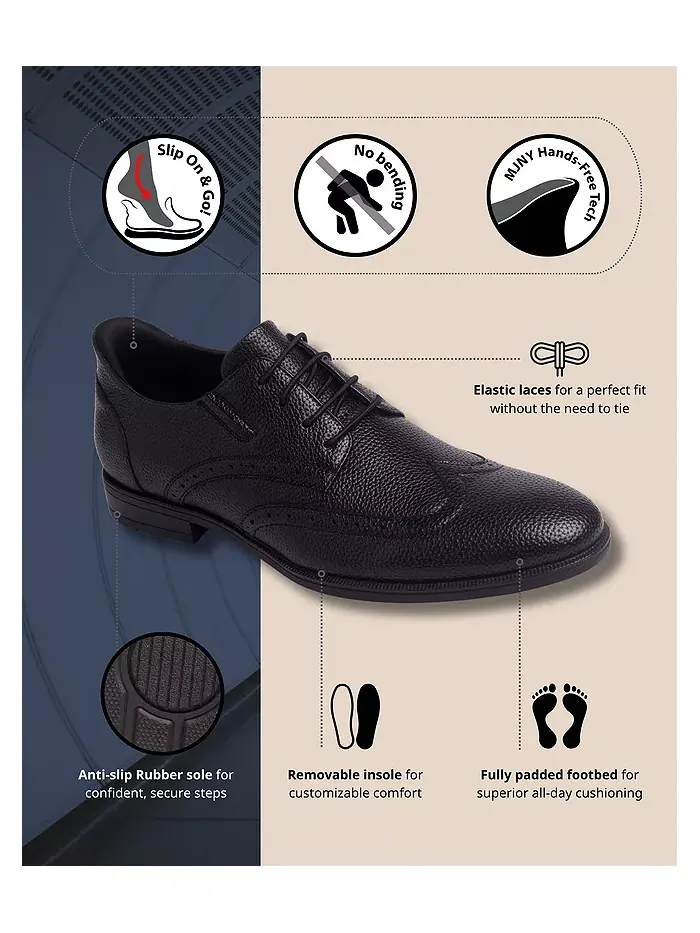 Howard Street технология Hands-Free Slip On оксфорды Wingtip Marc Joseph New York — изображение 5 из 5, черный