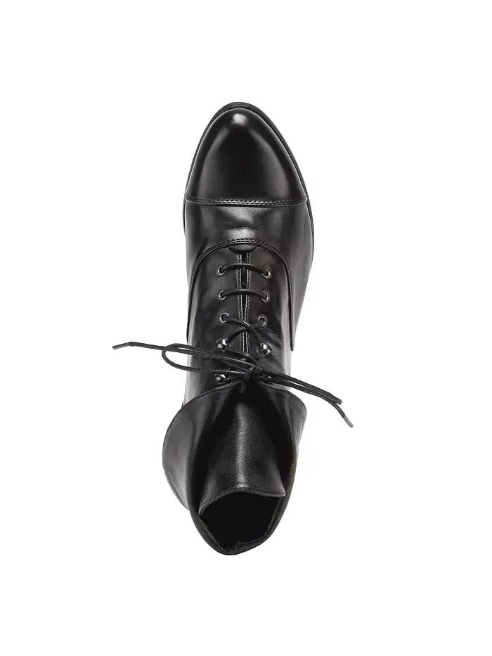 Galil Polished Leather Lace-Up Bootie с отложным манжетом и каблуком stacked heel Spring Step — изображение 2 из 6, черный