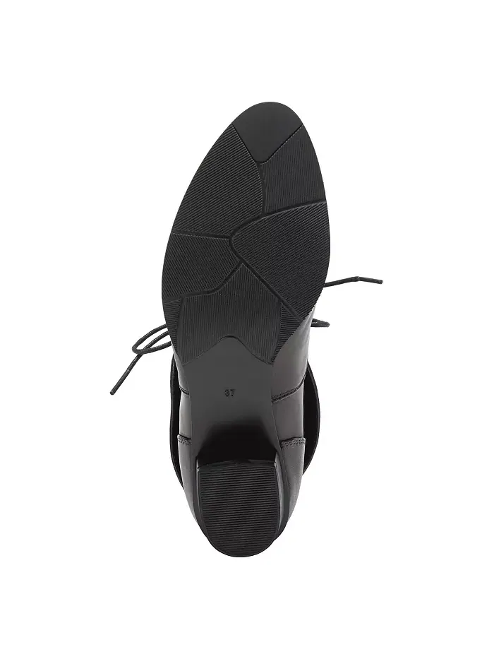 Galil Polished Leather Lace-Up Bootie с отложным манжетом и каблуком stacked heel Spring Step — изображение 5 из 6, черный