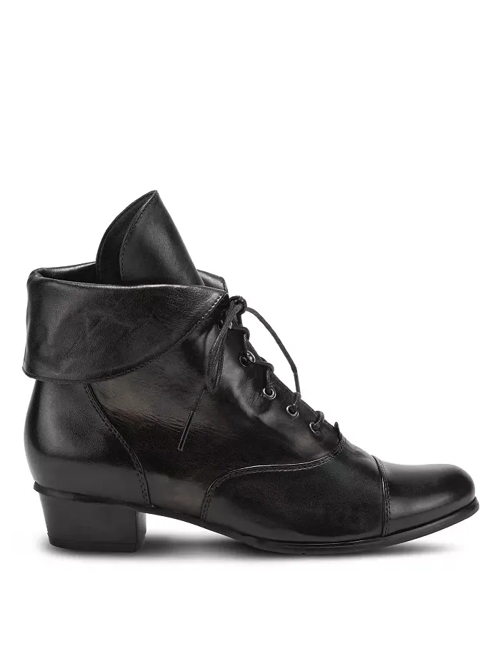 Galil Polished Leather Lace-Up Bootie с отложным манжетом и каблуком stacked heel Spring Step — изображение 6 из 6, черный