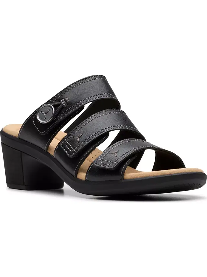 Сандалии женские Clarks Emily2 Adella Block Heel Sandals — изображение 1 из 8, черный