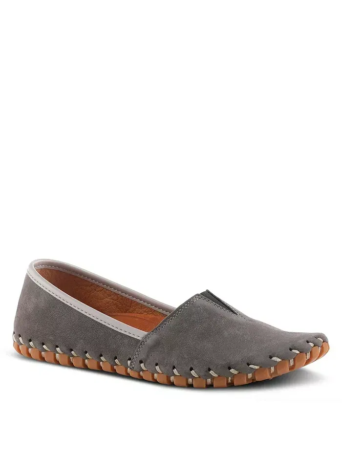 Kathaleta Suede Slip-On Comfort Туфли на плоской подошвеs с V-образной эластичной выемкой
