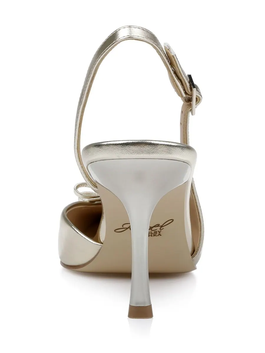 Женские вечерние туфли Ellery Bow Jewel Badgley Mischka — изображение 5 из 7, золотистый металлик
