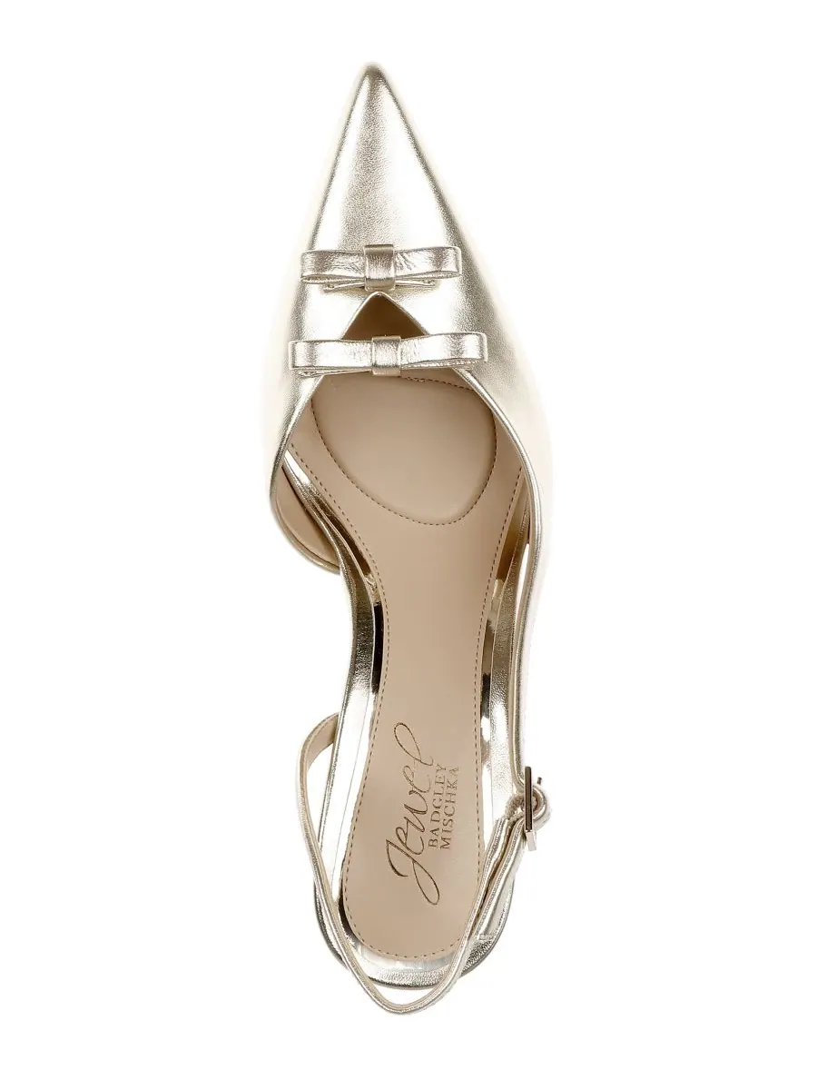 Женские вечерние туфли Ellery Bow Jewel Badgley Mischka — изображение 6 из 7, золотистый металлик