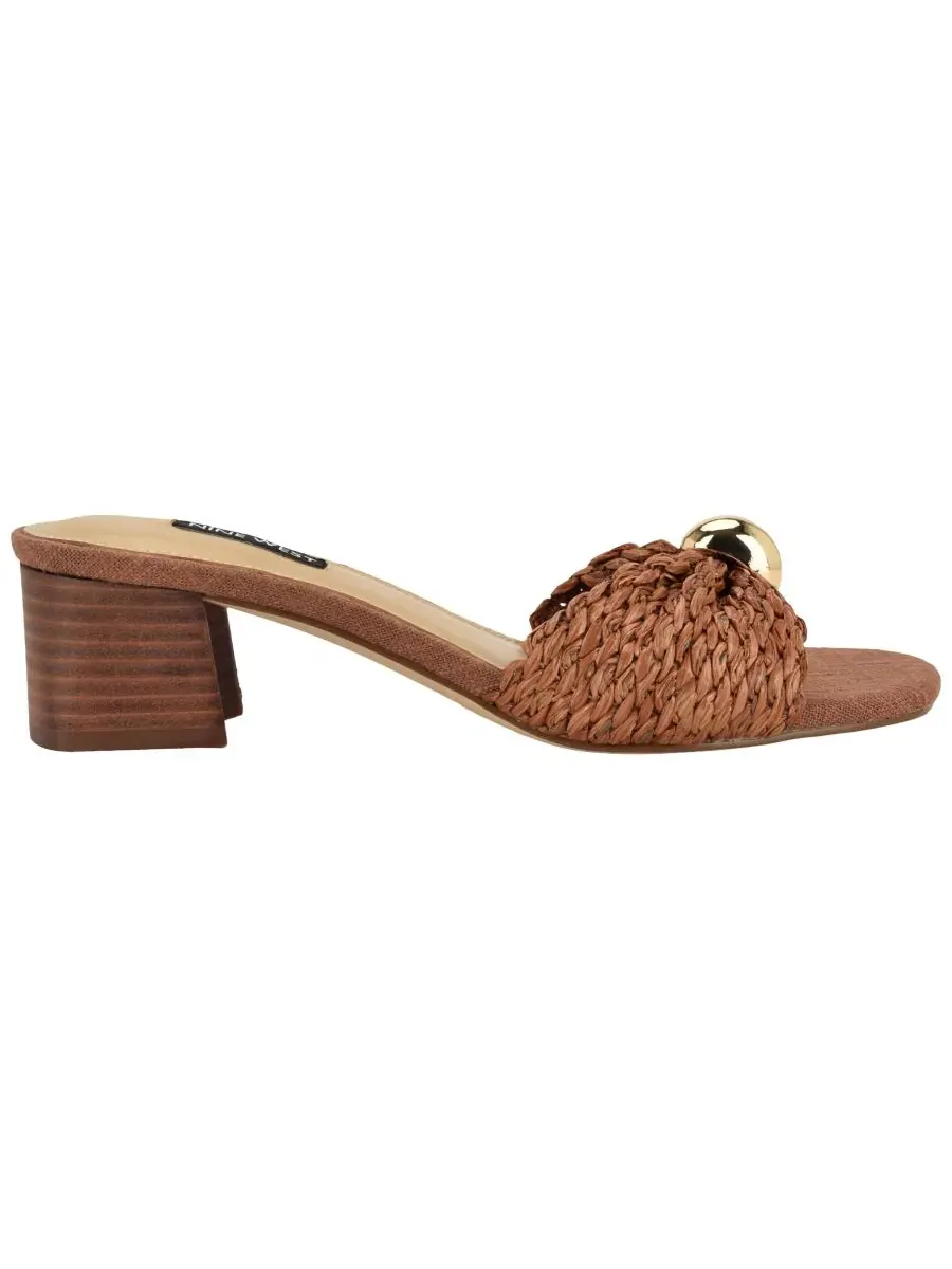 Женские сандалии Gerry с декоративным накладным каблуком-блоком Nine West — изображение 2 из 5, коричневый