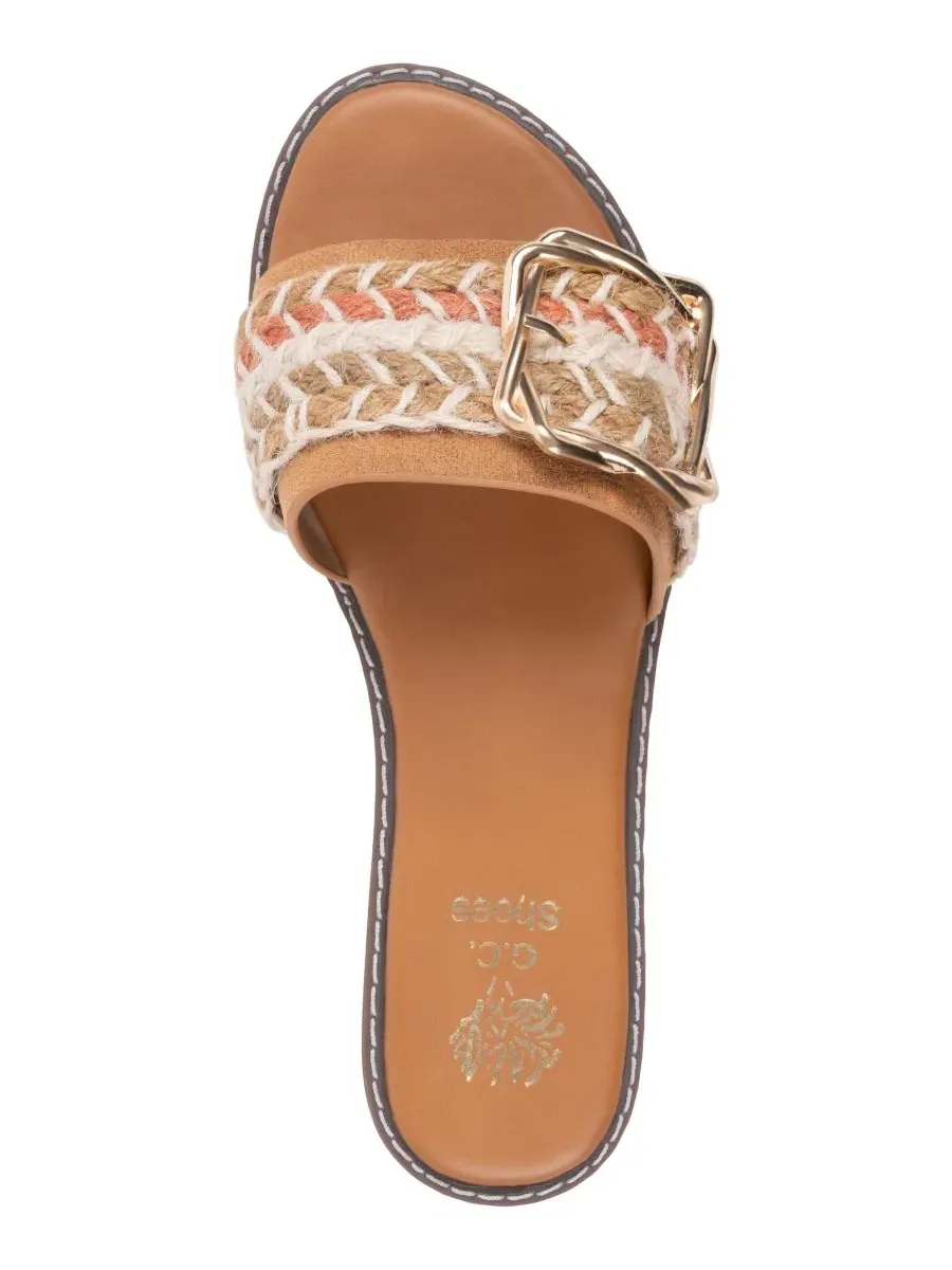 Женские сандалии Devon с петлей для пальца Gc Shoes — изображение 4 из 5, бежевый