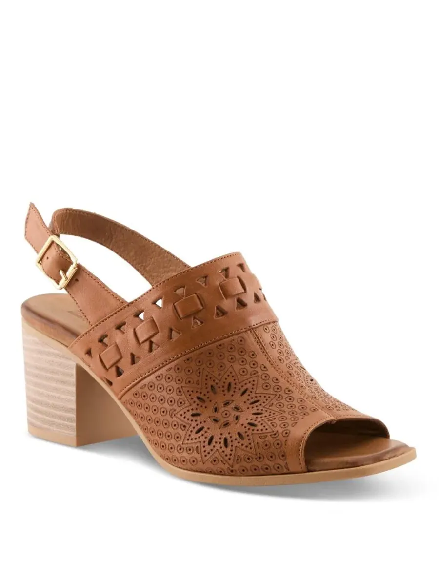 Женские сандалии Sunela с открытой пяткой, лазерной перфорацией и комфортом Spring Step