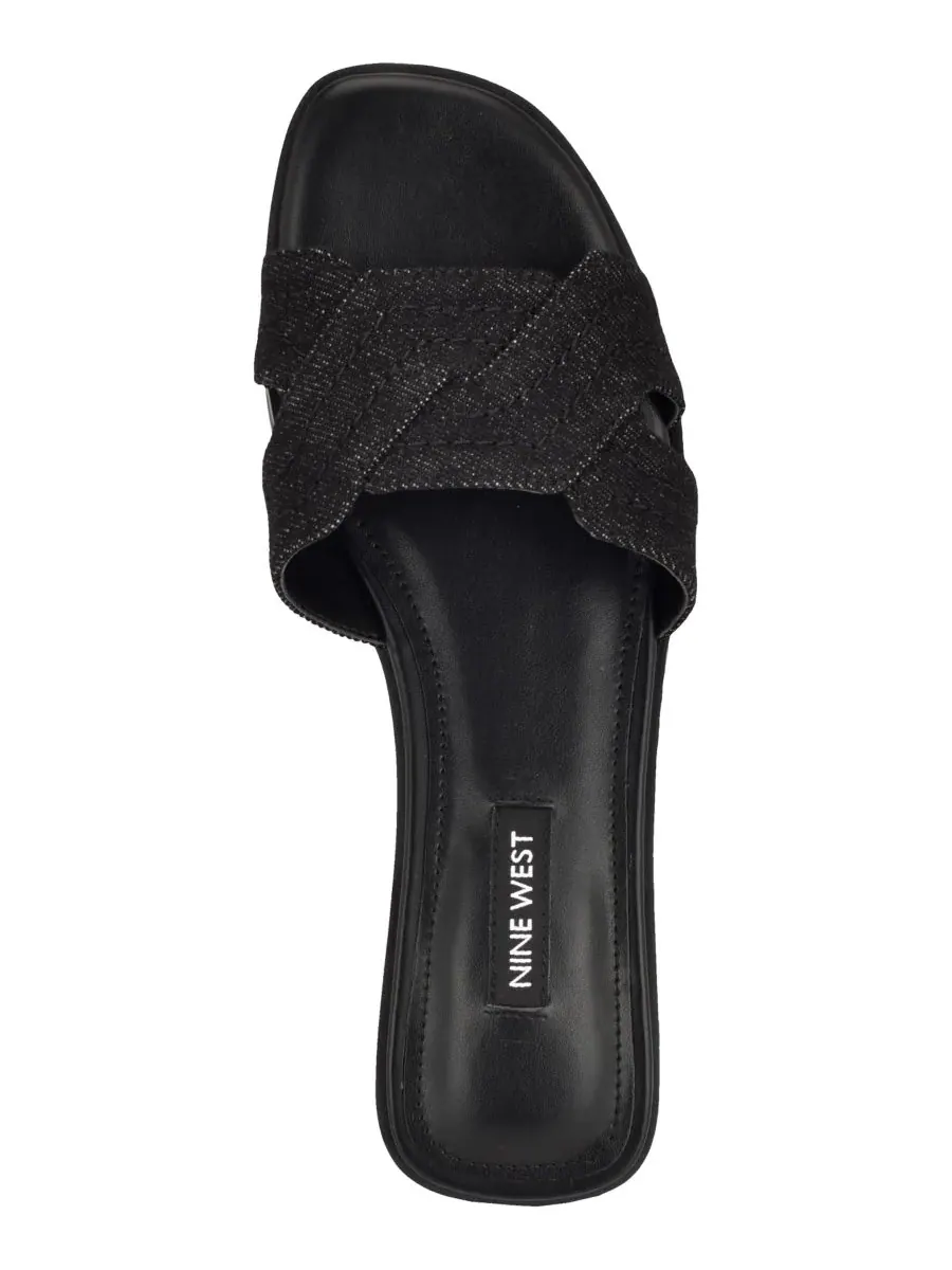 Женские сандалии-слипоны Gammy с перекрестными ремешками Nine West — изображение 4 из 5, черный джинсовый синий