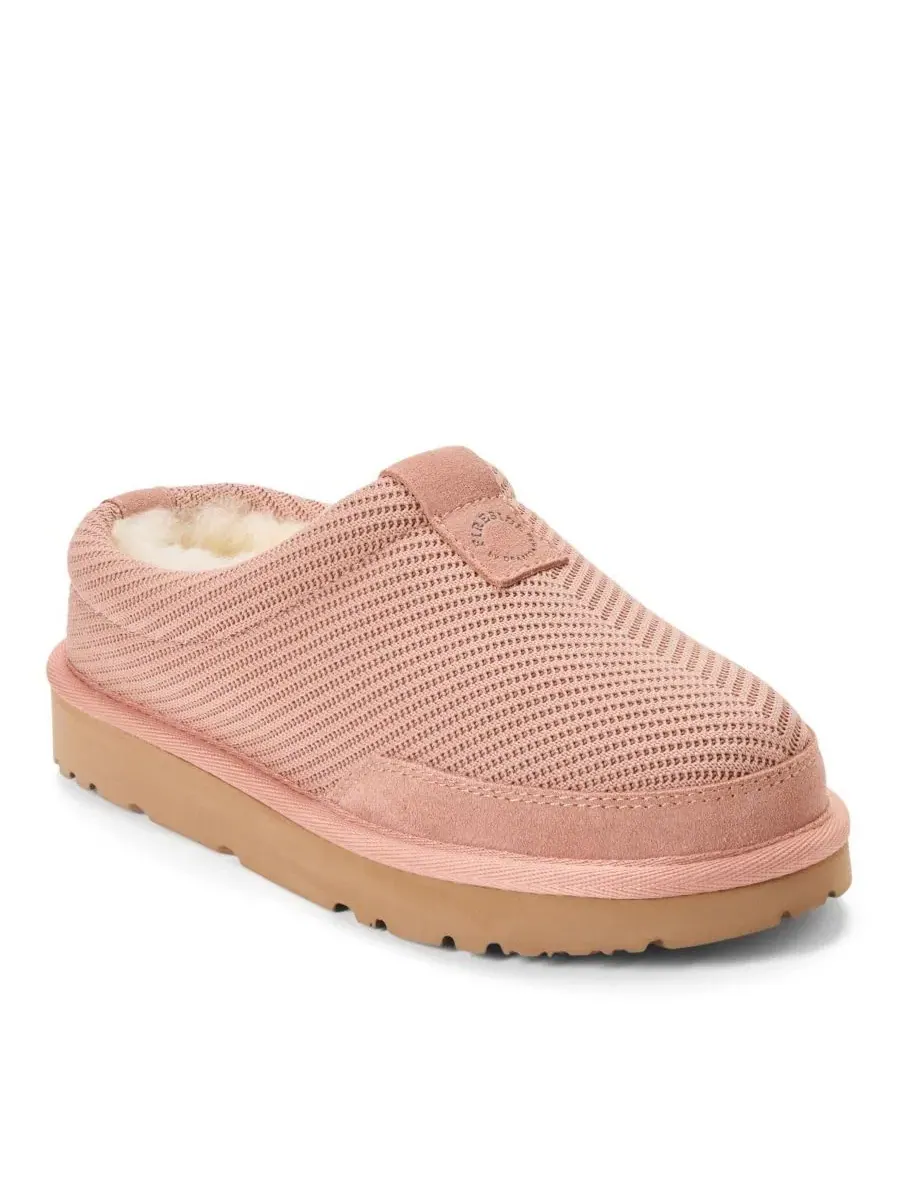 Женские тапочки-клоги с овчиной Fireside by Greta Sport Knit Twill Dearfoams — изображение 1 из 7, розовый