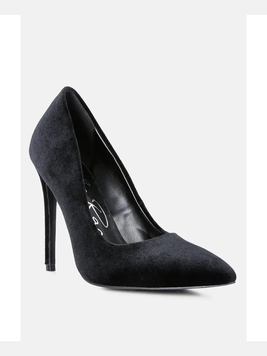 Туфли-лодочки на каблуке-шпильке с закрытым мысом Janessa Velvet London Rag — изображение 1 из 5, черный