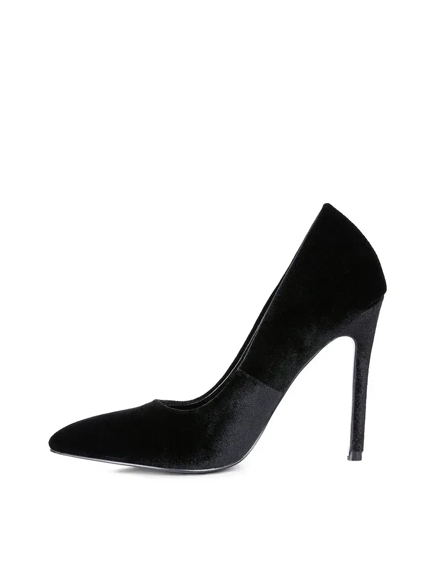 Туфли-лодочки на каблуке-шпильке с закрытым мысом Janessa Velvet London Rag — изображение 3 из 5, черный