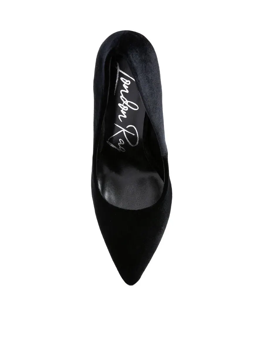 Туфли-лодочки на каблуке-шпильке с закрытым мысом Janessa Velvet London Rag — изображение 5 из 5, черный