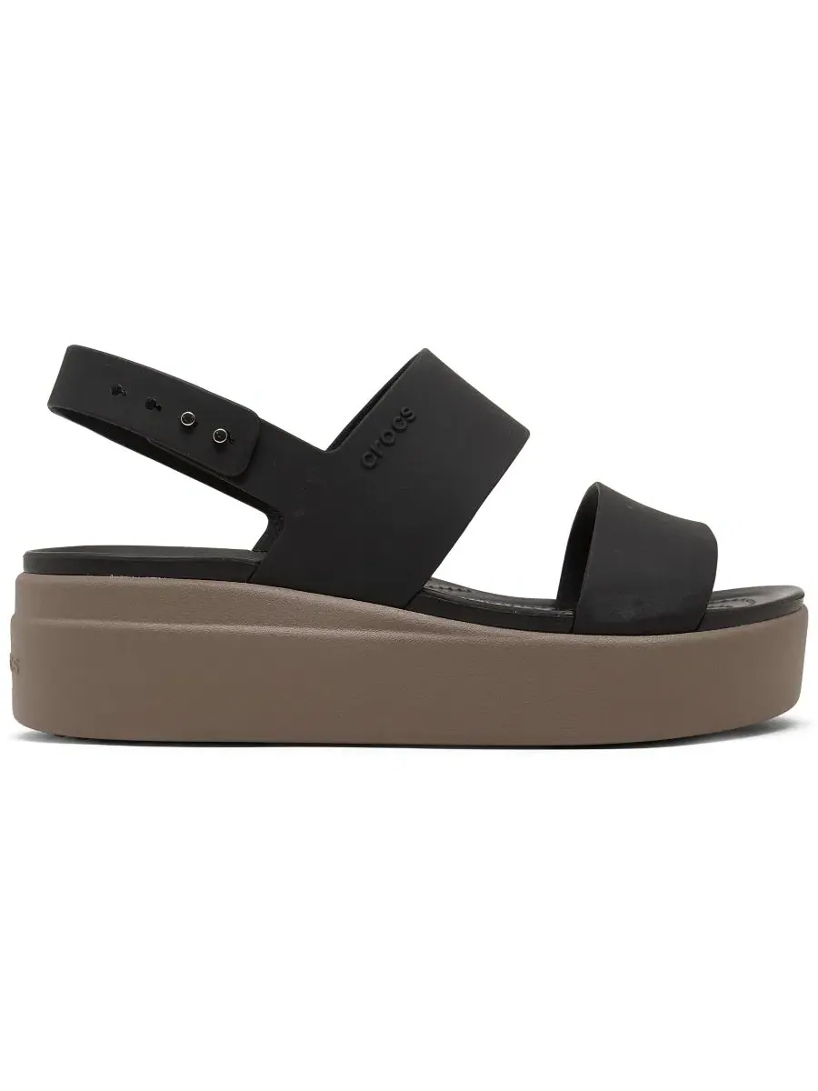 Босоножки-танкетки Brooklyn Low Wedge Crocs — изображение 2 из 6, черный