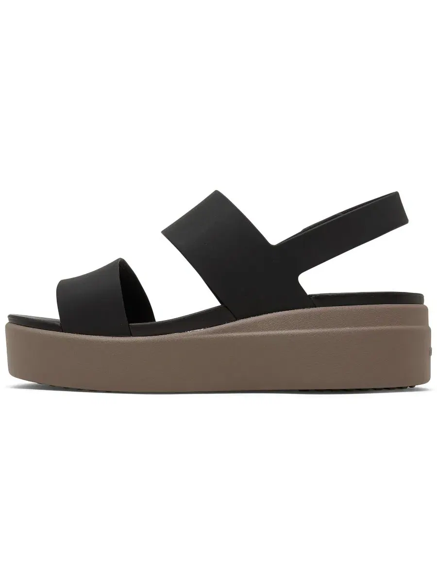 Босоножки-танкетки Brooklyn Low Wedge Crocs — изображение 3 из 6, черный