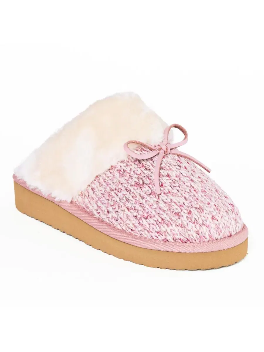 Женские тапочки-слипперы Flurry Scuff Sparkle Knit Minnetonka — изображение 1 из 7, розовый