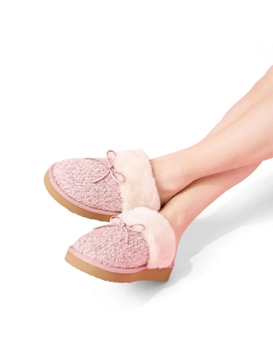 Женские тапочки-слипперы Flurry Scuff Sparkle Knit Minnetonka — изображение 2 из 7, розовый