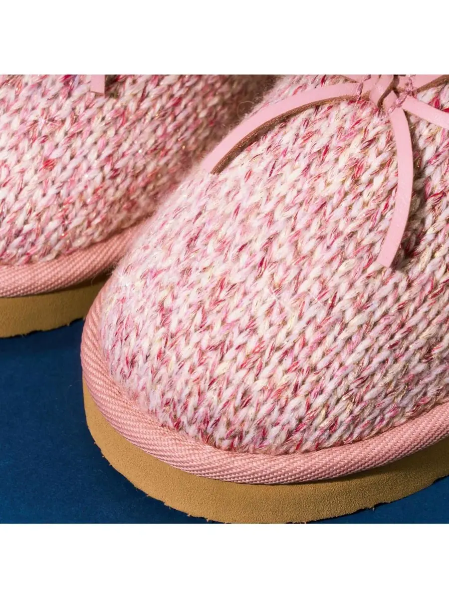 Женские тапочки-слипперы Flurry Scuff Sparkle Knit Minnetonka — изображение 4 из 7, розовый