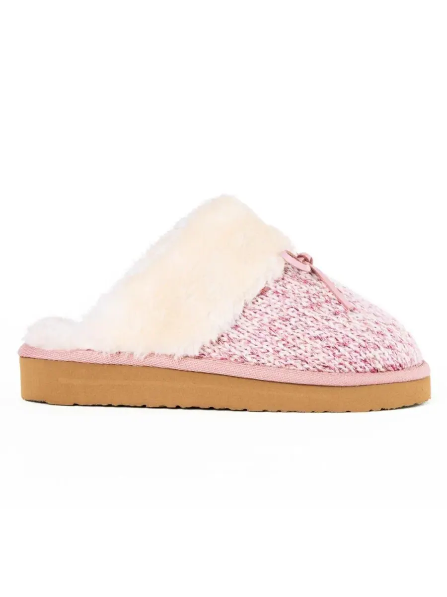 Женские тапочки-слипперы Flurry Scuff Sparkle Knit Minnetonka — изображение 5 из 7, розовый