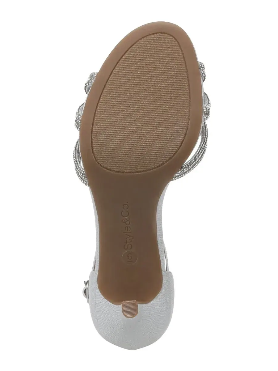 Босоножки на каблуке-шпильке с регулируемым ремешком, модель Peachyy Almond Toe Style & Co — изображение 5 из 5, серебряный