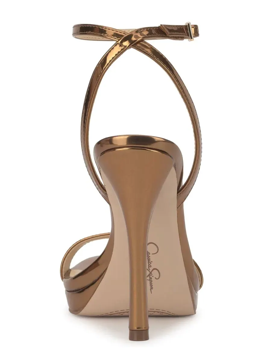 Босоножки на каблуке с платформой, модель Divra Two-Piece Jessica Simpson — изображение 3 из 5, коричневый