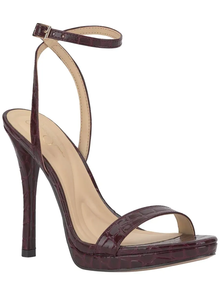 Босоножки-платформа Jessica Simpson Diva, Cherry Mahogany Croco Patent — изображение 1 из 5