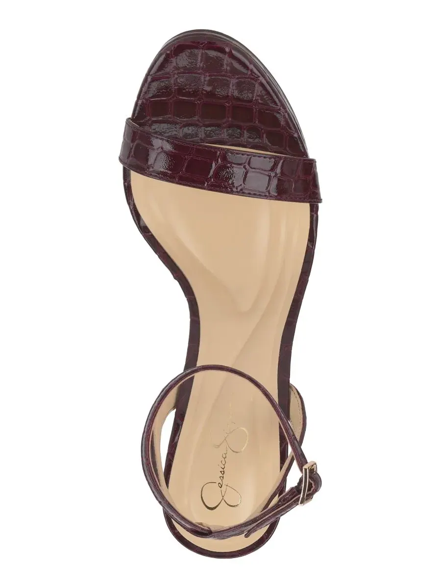 Босоножки-платформа Jessica Simpson Diva, Cherry Mahogany Croco Patent — изображение 4 из 5