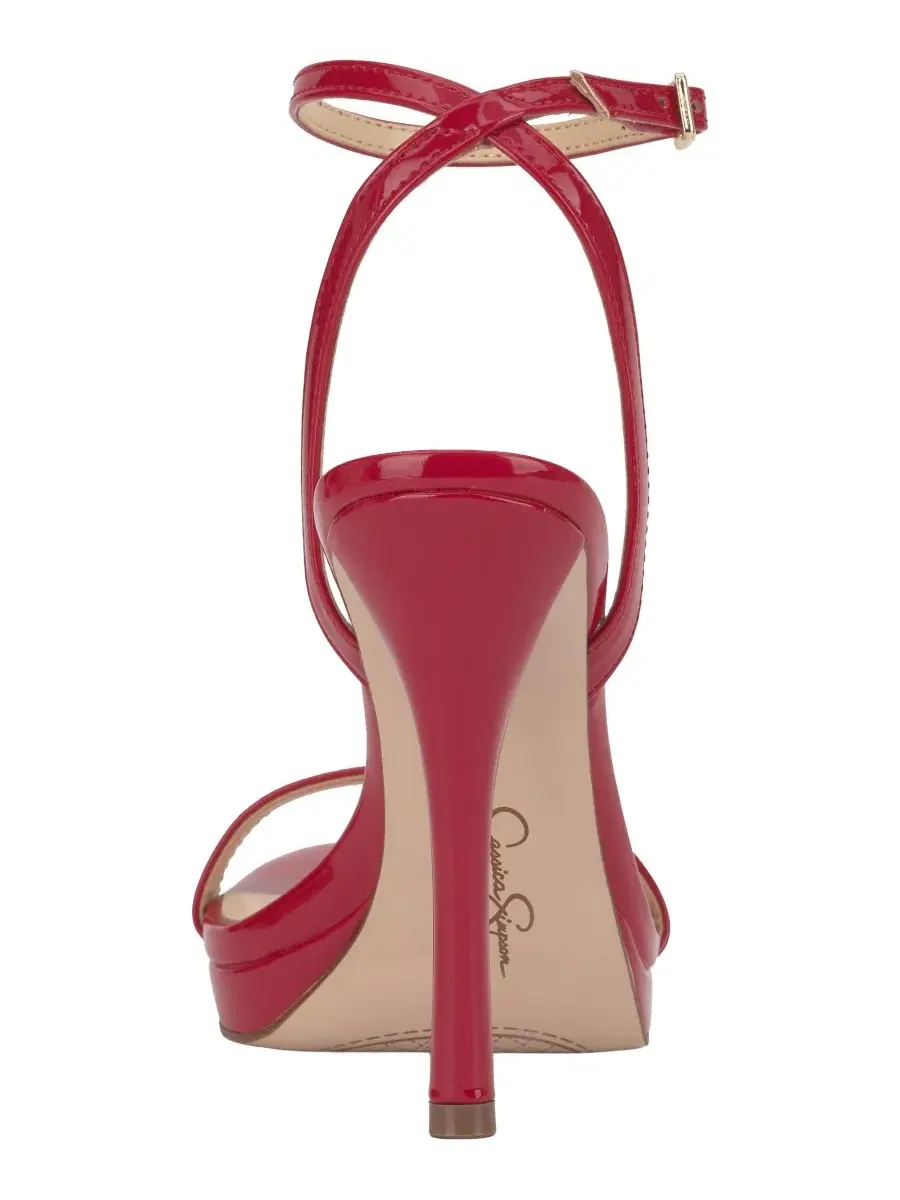 Босоножки на каблуке с платформой Divra Two-Piece Jessica Simpson — изображение 3 из 5, красный